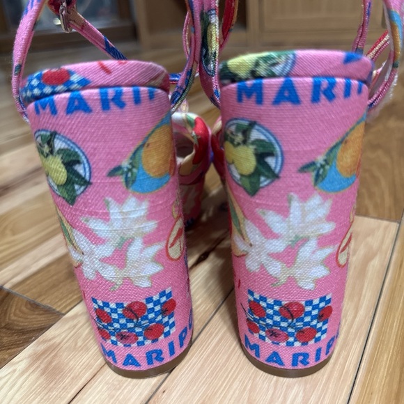 Tobias Linen Platform Heels Sandals - Picture 5 of 6